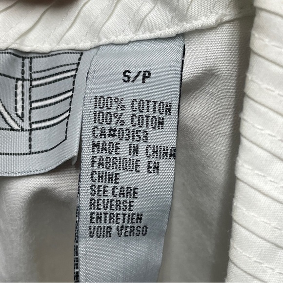 White stylish, unique button up coloured ribbed folds blouse, long sleeve - Picture 5 of 16